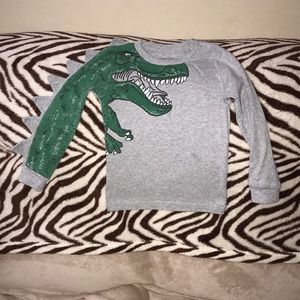Schmoopy 5 years grey and green dinosaur 🦖 long sleeved shirt 💕